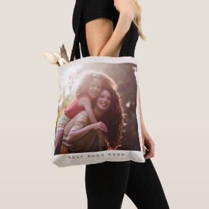 Best Aunt Ever Personalized Photo Keepsake Gift Tote Bag