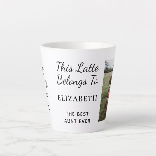 Best Aunt Ever Personalized Photo Latte Mug