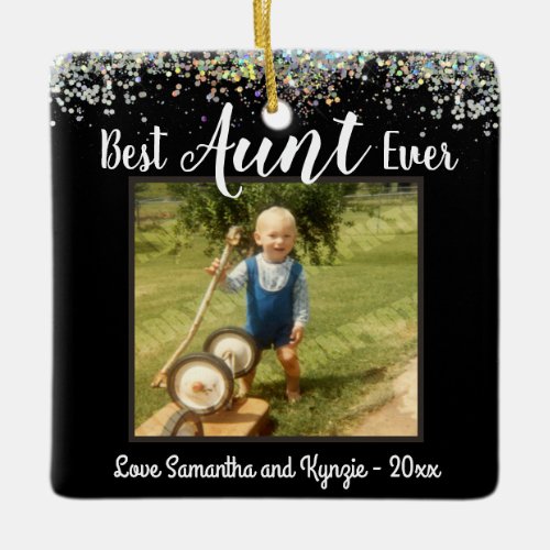 Best Aunt Ever Photo Ceramic Ornament