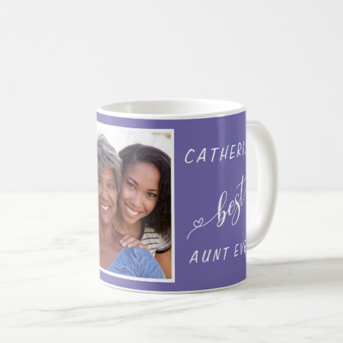 Best Aunt Ever Photo Personalized Pink Coffee Mug