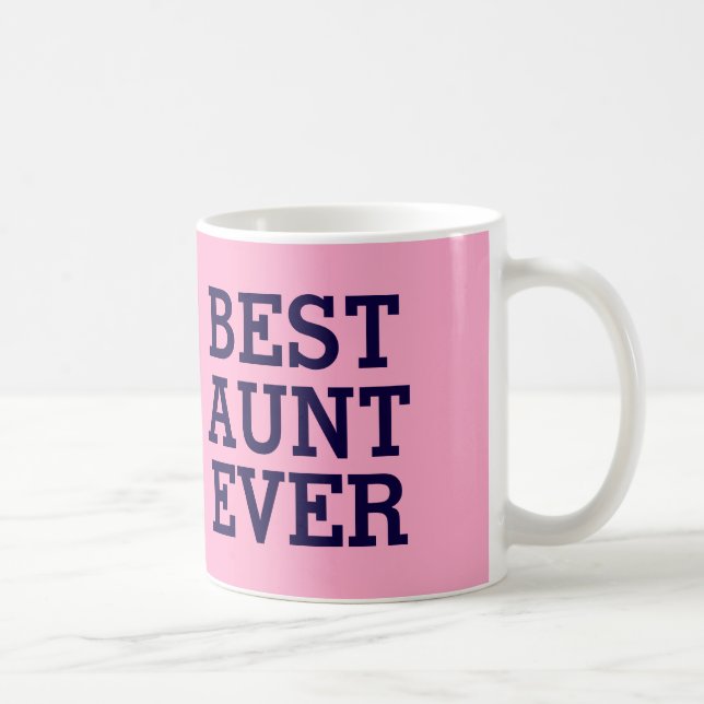 Best Aunt Ever Pink and Black V03 Coffee Mug (Right)