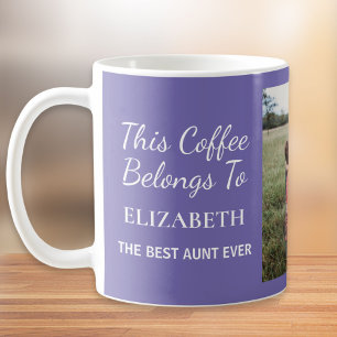Best Aunt Ever Purple Photo Coffee Mug
