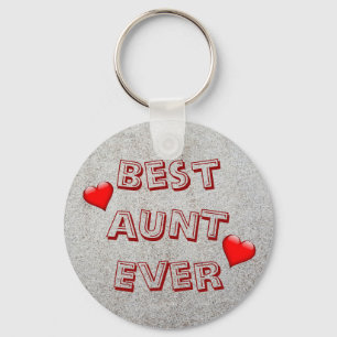 Best aunt ever Sand texture photo Keychain