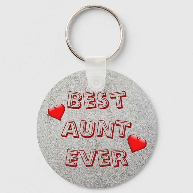 Best aunt ever | Sand texture photo Keychain (Front)