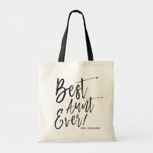 Best Aunt Ever   Script Style Custom Wedding Tote Bag