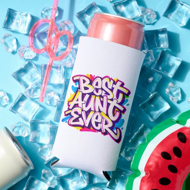 Best Aunt Ever (Style 2) Seltzer Can Cooler (In Situ Summer)