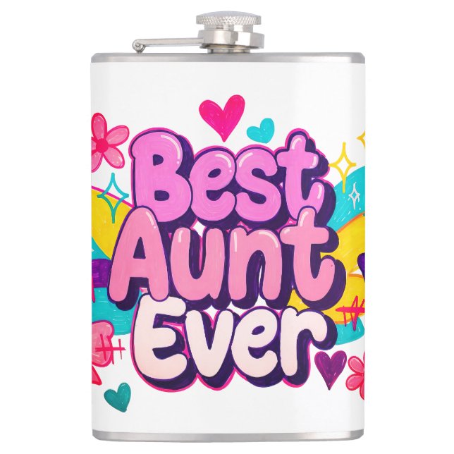 Best Aunt Ever (Style 5) Flask (Front)