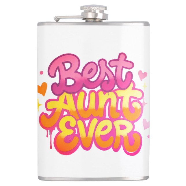 Best Aunt Ever (Style 6) Flask (Front)
