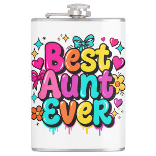 Best Aunt Ever (Style 8) Flask