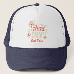 Best Aunt Ever Vintage Auntie Birthday Godmother Trucker Hat