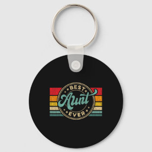 Best Aunt Ever Vintage Retro Mother's Day Gift Keychain