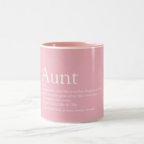 Best Aunt Fun Pink Definition Quote Two_Tone Coffee Mug