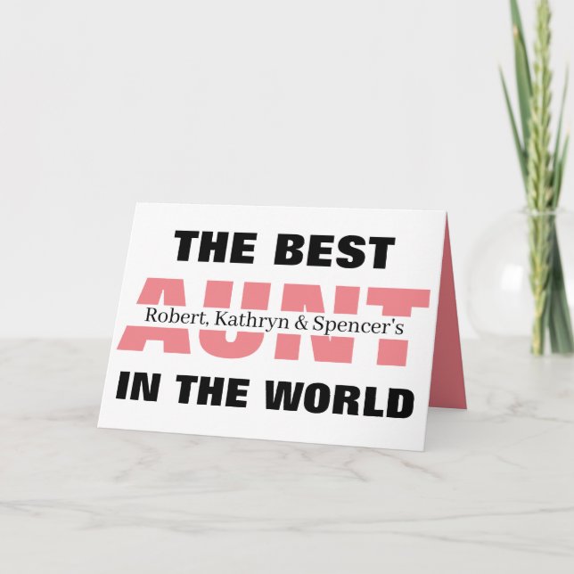 Best Aunt In The World Personalized Card (Front)