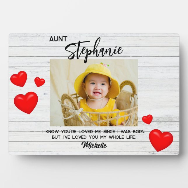 Best Aunt Niece Nephew Mothers' Day Sister Photo Plaque (Front)