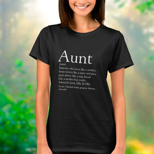 Best Aunt Personalized Definition Quote T_Shirt