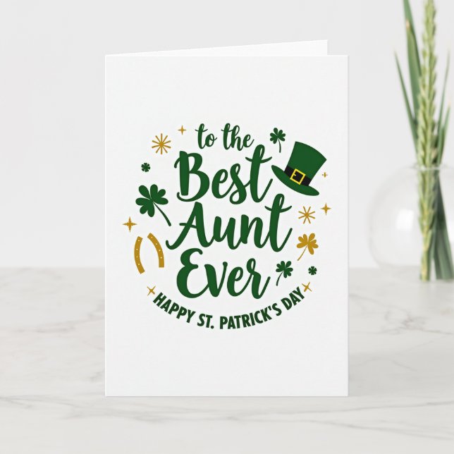 Best Aunt St Patricks Day Card (Front)