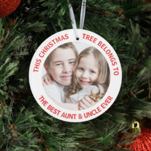 Best Aunt Uncle Ever Christmas Tree Photo Ornament