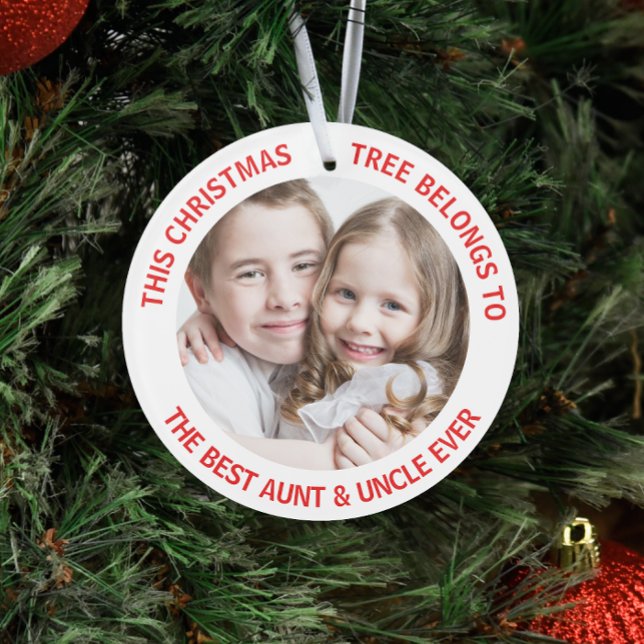 Best Aunt Uncle Ever Christmas Tree Photo Ornament (Creator Uploaded)