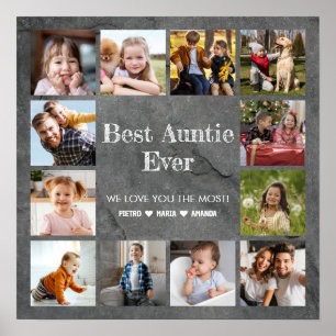 Best Auntie Ever 12 Photo Collage Poster