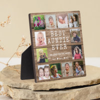 Best Auntie Ever 12 Photo Collage Rustic Wood