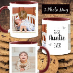 Best Auntie Ever 2 Photo Collage White Mug<br><div class="desc">Two larger photo collage best auntie ever design template. Easy to change out the photos! Just pick your favorite images and use the customize options.</div>