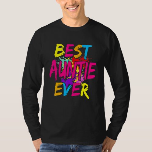 Best Auntie Ever Matching Family Colorful Mothers  T_Shirt