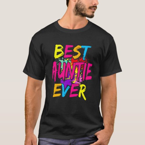 Best Auntie Ever Matching Family Colorful Mothers  T_Shirt