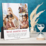 Best Auntie Ever | Modern Photo Collage Plaque<br><div class="desc">Upload your own photos and write a custom message. Personalize for your Aunt or Auntie to create a unique gift. A perfect way to show her how amazing she is every day. All colors and text can be personalized. Add your custom wording to this design by using the "Edit this...</div>