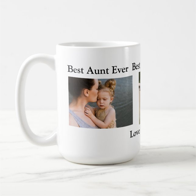 Best Auntie Ever | Personalized Photo Coffee Mug (Left)