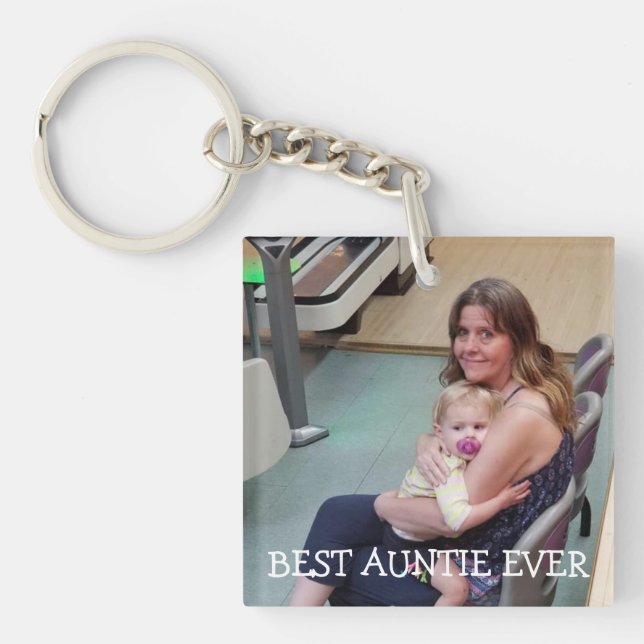 Best Auntie Ever Personalized Photo Key Chain (Front)