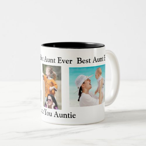 Best Auntie Ever  Personalized Photo Two_Tone Coffee Mug