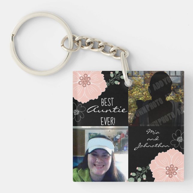 Best Auntie Ever Photo Keychain (Front)
