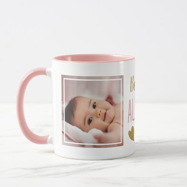 Best Auntie Ever Pink And Gold 2 Photo Keepsake   Mug (Left)