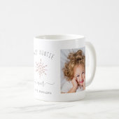 Best Auntie Ever | Two Photo Rose Gold Snowflake Coffee Mug (Front Right)