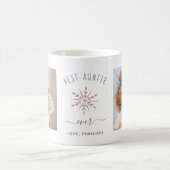Best Auntie Ever | Two Photo Rose Gold Snowflake Coffee Mug (Center)