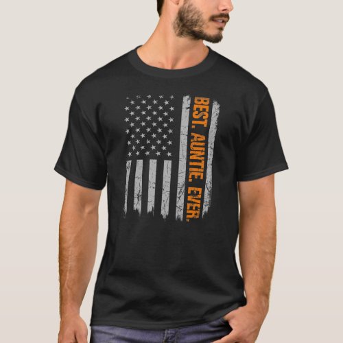 Best Auntie Ever Vintage American Flag Fathers T_Shirt