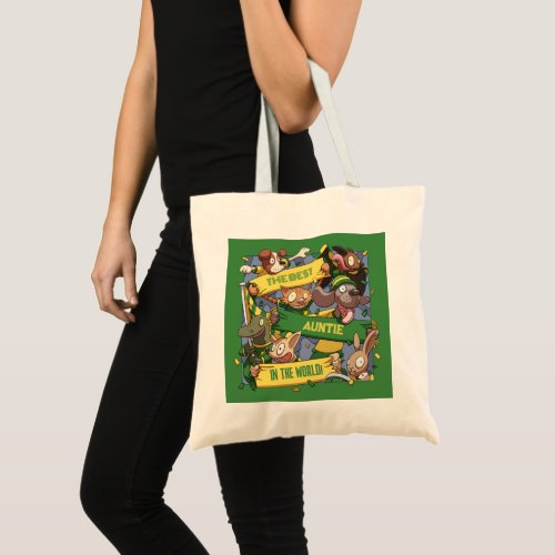 Best Auntie Funny Animal Sports Fans Cartoon Tote Bag