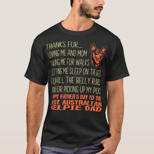 Best Australian Kelpie Fathers Day Gift T_Shirt