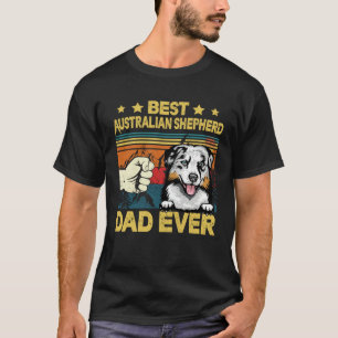 Best Australian Shepherd Dad Ever Retro Vintage Fa T-Shirt