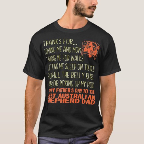 Best Australian Shepherd Fathers Day Gift T_Shirt
