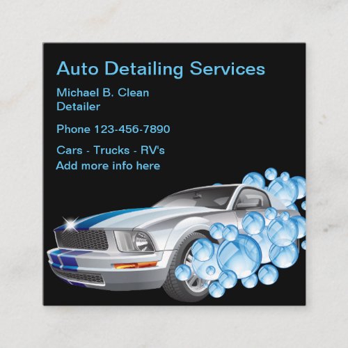 Best Auto Detailing Square Business Card