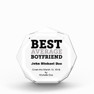 Best Average Boyfriend Acrylic Award