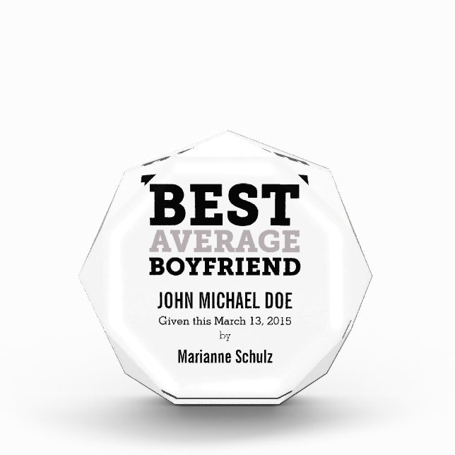 Best Average Boyfriend Award (Front)