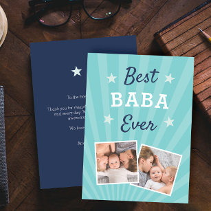 Best Baba Ever   Father's Day Flat Photo Card