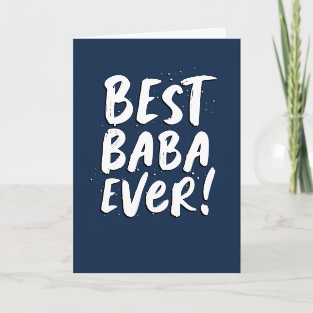 Best Baba Ever fun modern navy Father's Day Card (Front)