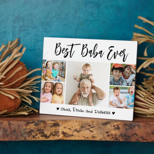 Best Baba Ever Grandchildren 5 Photo Collage Plaque