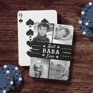Best Baba Ever   Grandchildren Photo Collage Poker Cards