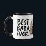 Best Baba Ever modern photo Greek Father's Day Mug<br><div class="desc">Best Baba Ever! This playful and cool mug features modern lettering with "best baba ever" and "we love you" with room for custom text. There's also a single photo to make it extra personalized for that best dad in your life! Perfect for father's day, dad's birthday or a holiday! Great...</div>