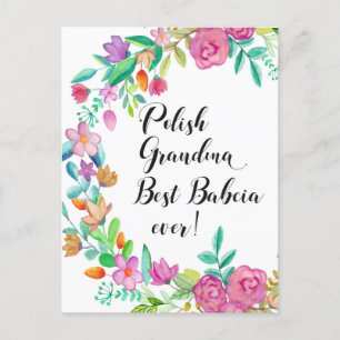Best Babcia Ever Polish Grandma Gift Postcard