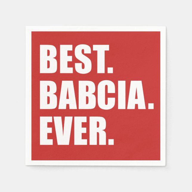 Best Babcia Ever Polish Grandmother Napkins (Front)